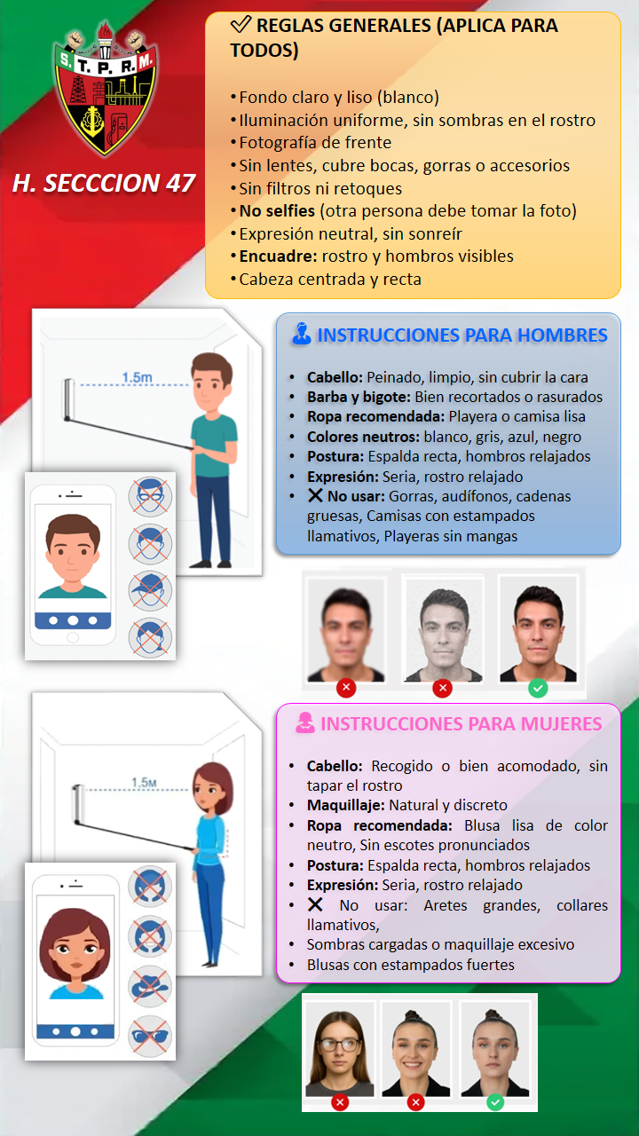 Instrucciones para tomar la fotografía del gafete